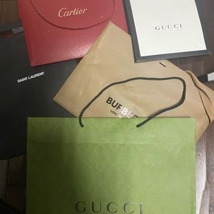 Bundle of designer shopping bags
